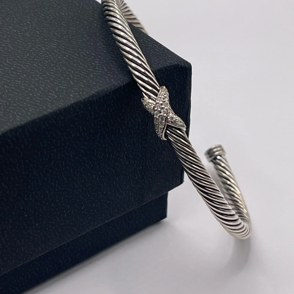 David Yurman Cable Flex X Station Bracelet with Diamonds - Picture 8 of 8